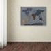 Trademark Fine Art 'Denim World Map' by Michael Tompsett Framed Graphic Art on Wrapped Canvas in White | 30 H x 47 W x 2 D in | Wayfair