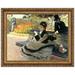 Vault W Artwork Camille Monet on a Garden Bench, 1873 by Claude-Oscar Monet Framed Painting Print Canvas in Black/Green/Red | Wayfair P03872