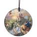 Trend Setters Thomas Kinkade (Beauty & the Beast Falling in Love) Hanging Shaped Decoration Glass in Brown/Green | 3.5 H x 3.5 W in | Wayfair