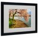 Trademark Fine Art "Meet Me At Our Bench" by Lois Bryan Matted Framed Photographic Print Canvas in Brown/Pink | 0.5 D in | Wayfair LBr0198-B1620MF