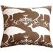 The Well Dressed Bed Peacock Accent Cotton Throw Pillow Polyester/Polyfill/Cotton in Brown | 20 H x 20 W x 2.5 D in | Wayfair PEABR202
