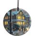 Trend Setters Thomas Kinkade (A Christmas Story) Hanging Shaped Decoration Glass in Gray/Yellow | 3.5 H x 3.5 W in | Wayfair SPCIR394