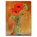 Trademark Fine Art 'Daisy Vase' by Sheila Golden Framed Painting Print on Wrapped Canvas Metal in Brown/Red | 32 H x 24 W x 2 D in | Wayfair