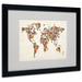 Trademark Fine Art "Flowers World Map" by Michael Thompsett Framed Graphic Art Canvas | 16 H x 20 W x 0.5 D in | Wayfair MT0205-B1620MF