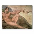 Trademark Fine Art "The Creation of Adam" by Michelangelo Painting Print on Canvas in Brown | 18 H x 24 W x 2 D in | Wayfair BL0457-C1824GG