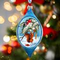 G Debrekht Holiday Splendor Squirrel Bird Diamond Holiday Shaped Ornament Glass in Blue/Brown/Green | 3.5 H x 3 W x 3 D in | Wayfair 73451