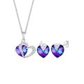 Elli Schmuckset Damen Herzen Anhänger Symbol Liebe elegant mit Kristallen in 925 Sterling Silber