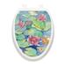 Toilet Tattoos Themes Lily Pad Toilet Seat Decal in Blue/Green/Pink | 12 W x 15 D in | Wayfair TT-1029-O