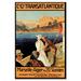 Buyenlarge Marseille - Algiers Cruise Line Vintage Advertisement on Wrapped Canvas in Blue/Brown | 30 H x 20 W x 1.5 D in | Wayfair