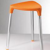 Gedy by Nameeks Yannis Metal Accent stool Faux Leather/Upholstered/Leather/Metal in Orange/Gray | 17.13 H x 14.5 W x 12.7 D in | Wayfair 2172-E7
