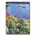 Trademark Fine Art "Sailboat Bay Garden" by David Lloyd Glover Painting Print on Canvas in Blue/Green/Yellow | 24 H x 18 W x 2 D in | Wayfair