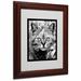 Trademark Fine Art "Black & White Pretty Kitty" by Patty Tuggle Matted Framed Photographic Print in Black Canvas, in Black/Green/White | Wayfair