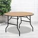 Flash Furniture Wofford Round Wood Folding Banquet Table w/ Clear Coated Finished Top Wood in Brown | 30.25 H x 48 W x 48 D in | Wayfair