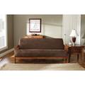 Sure Fit Soft Suede Box Cushion Futon Slipcover Polyester in Brown | 8 H x 55 W x 75 D in | Wayfair 047293362019