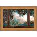 Vault W Artwork Daybreak, 1922 by Maxfield Parrish Framed Painting Print Canvas in Blue/Brown/Green | 13.5 H x 17.5 W x 1 D in | Wayfair P03531