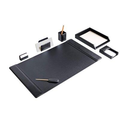 Dacasso 7 Piece Desk Set Leather in Black | Wayfair D1004