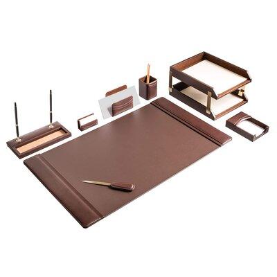 Dacasso 10 Piece Desk Set Leather in Brown | 34 W ...