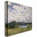 Trademark Fine Art "The Seine Suresnes, 1877" by Alfred Sisley Painting Print on Canvas in Green/White | 14 H x 19 W x 2 D in | Wayfair