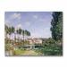 Trademark Fine Art "Banks of the Loing, Moret" by Alfred Sisley Painting Print on Canvas in Blue/Green | 18 H x 24 W x 2 D in | Wayfair