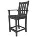 POLYWOOD® Traditional Garden Counter Outdoor Arm Chair Plastic in Gray | 41.75 H x 22.5 W x 22 D in | Wayfair TGD201GY