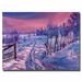 Trademark Fine Art 'The Road Home' by David Lloyd Glover Framed Painting Print on Wrapped Canvas in Blue/Indigo/Pink | 18 H x 24 W x 2 D in | Wayfair