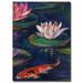 Trademark Fine Art "The Lily Pond" by Sheila Golden Framed Painting Print on Wrapped Canvas in Blue/Green/Red | 24 H x 16 W x 2 D in | Wayfair