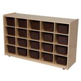 Wood Designs Tip-Me-Not 20 Compartment Cubby w/ Casters Wood in Brown | 30 H x 48 W x 15 D in | Wayfair 14582