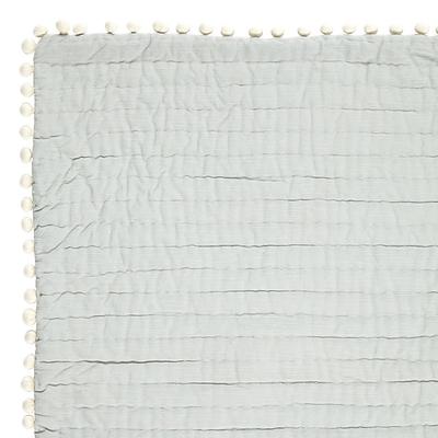 Audree Pom Pom Quilt - Spa, Full/Queen - Ballard Designs