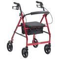 Drive Medical R6RD-23 Rollator aus Aluminium, mit Polstersitz, Rot