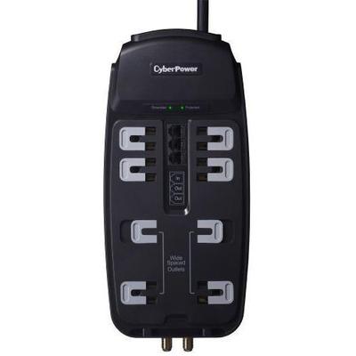 CyberPower CSHT808TC Home Theater 8-Outlets Surge Suppressor 8FT Cord and AV protection 2850 Joules