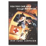 Buyenlarge You Too Can Help through Red Cross Vintage Advertisement on Wrapped Canvas in Black/Yellow | 30 H x 20 W x 1.5 D in | Wayfair