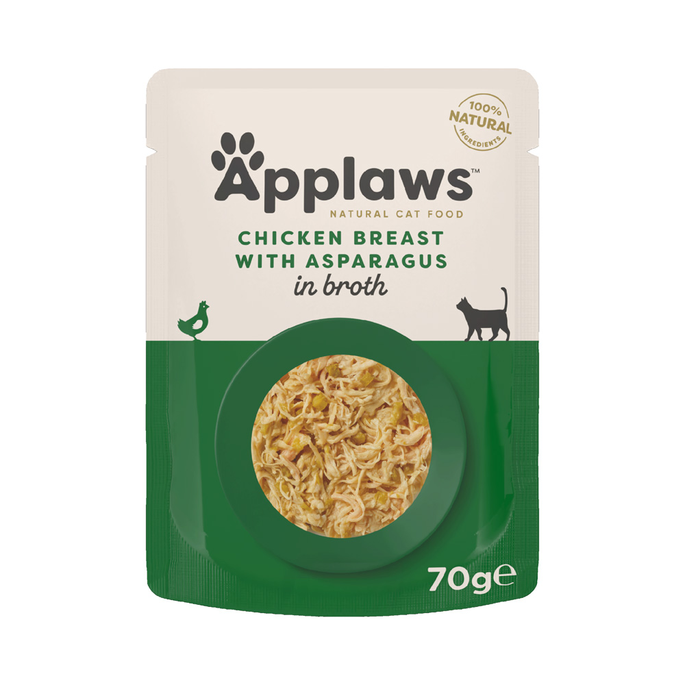 Applaws Buste in Brodo 24 x 70 g - Petto di Pollo e Asparagi