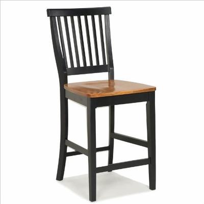 Home Styles 5003-89 Black and Distressed Oak Finish Bar Stool, 24-Inch