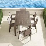 Newport 7-pc. Rectangular Aluminum Dining Set - Architectural Bronze with Taupe sling - Frontgate Resort Collection™