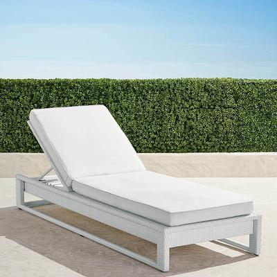 Palermo Chaise Lounge in White Wicker - Standard, Rain Sand - Frontgate