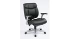 Mid-Back Eco Leather Executive Office Chair - Color - Black with Silver