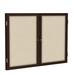 Ghent 2 Door Enclosed Bulletin Board Wood/Fabric in Brown | 48 H x 60 W x 2.25 D in | Wayfair PN24860F-90