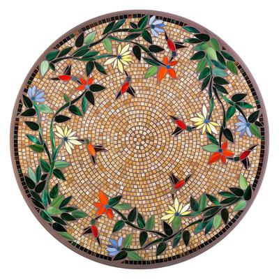 KNF Caramel Hummingbird Mosaic Table Collection - Round Bistro Table, Espresso, 60" dia. - Frontgate