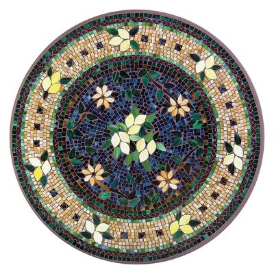 KNF Tuscan Lemons Mosaic Table Collection - Round Bistro Table, Black, 42" dia. - Frontgate