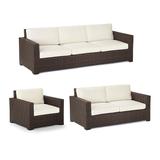 Palermo Seating Replacement Cushions - Medium Ottoman, Solid, Sand with Canvas Piping, Standard - Frontgate