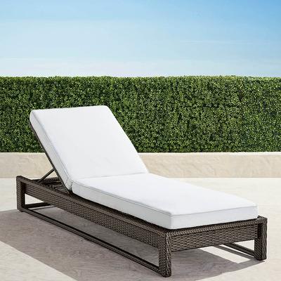 Palermo Chaise Lounge in Bronze Wicker - Standard, Snow with Logic Bone Piping - Frontgate