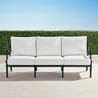 Carlisle Sofa with Cushions in Onyx Aluminum - Standard, Rain Cobalt - Frontgate