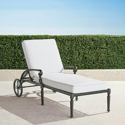 Carlisle Chaise Lounge with Cushions in Slate Aluminum - Standard, Rain Brick - Frontgate