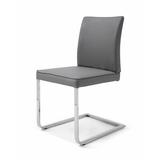 Whiteline Imports Side Chair Faux Leather/Upholstered in Gray | 35 H x 19 W x 21 D in | Wayfair DC1049P-GRY