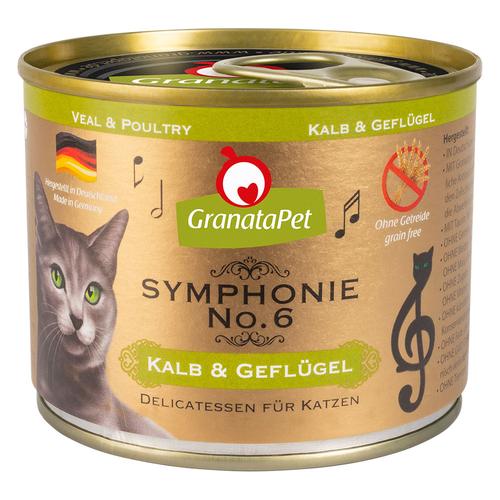 12x200g Symphonie Kalb & Geflügel Granatapet getreidefreies Katzenfutter nass
