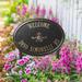 Designer Oval Lawn Address Plaque - Black/Gold Plaque with Shell, Estate, 2 Lines - Frontgate