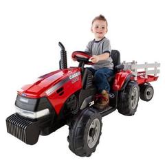 Peg Perego Case IH Magnum Tractor and Trailer 12-Volt Battery-Powered Ride-On