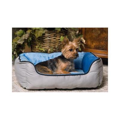 Self-warming Heated Lounge Dog Bed - Color: Gray/Blue