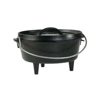 Lodge 8-in Round Cast Iron Dutch Oven w/ 2-qt Capacity & 3-Legs, Bail Wire