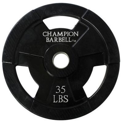 Champion 35-Pound Olympic Rubber-Coated Grip Plate, Black